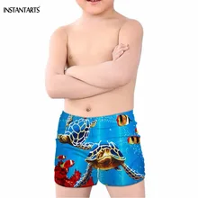 INSTANTARTS Лето Одежда заплыва костюмы для обувь мальчиков Симпатичные Морская Черепаха печати купальный пляжная мужские шорты