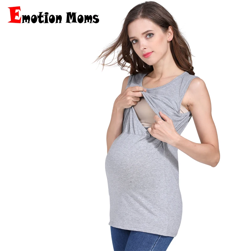 Emotion Moms Fashion Cotton Tank Tops Breastfeeding Vest Summer Tanks