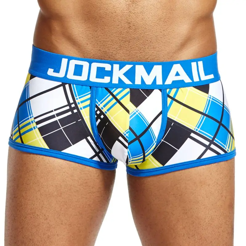 JOCKMAIL fashion men boxer sexy men underwear Low waist breathable ice silk cartoon print gay underwear toy have fun Men Shorts - Цвет: 11