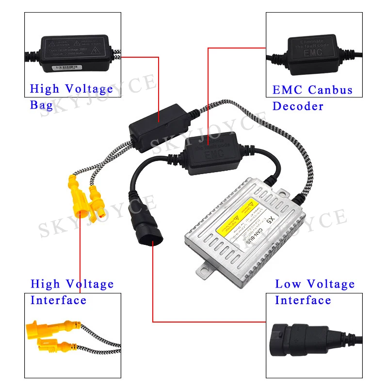 SKYJOYCE 12 В 55 Вт DLT HID балласт без ошибки Canbus DLT X5 55 Вт HID балласт для автомобильных фар H1 H7 H11 55 Вт Canbus HID комплект