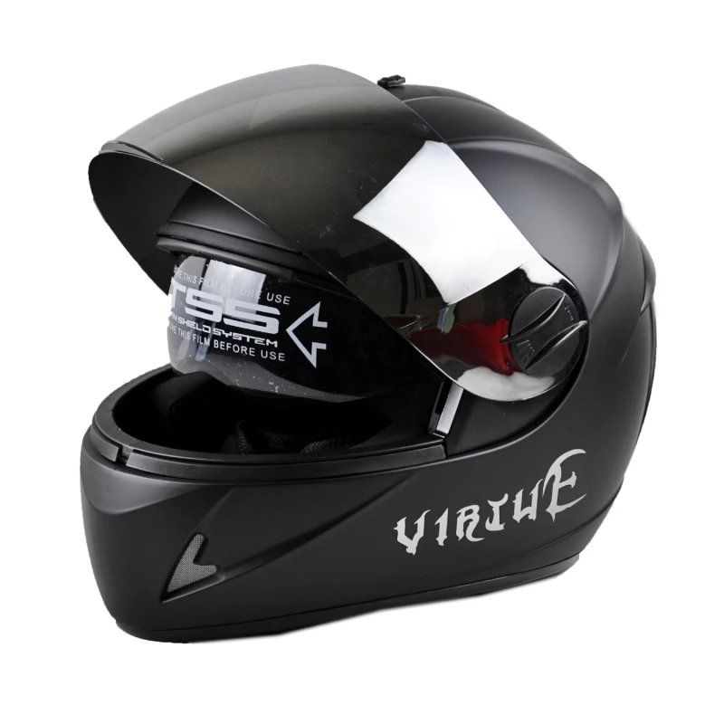 DOT углеродное волокно мотоциклетные шлемы с двойными линзами Гонки безопасности полный уход за кожей лица Мото шлем Каско Capacete M/L/XL - Цвет: 6
