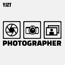 Yjzt 14.3cm * 6cm photo studio decalque da câmera decoração vinil preto/prata etiqueta do carro C22-0822