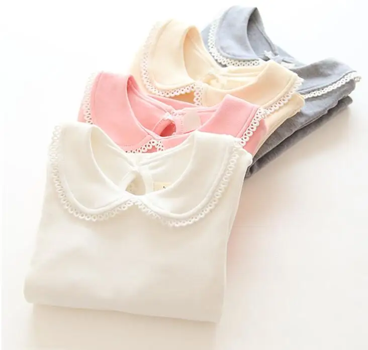 

2017 new girls lace doll collar shirt Children Korean cotton shirt size 90-130