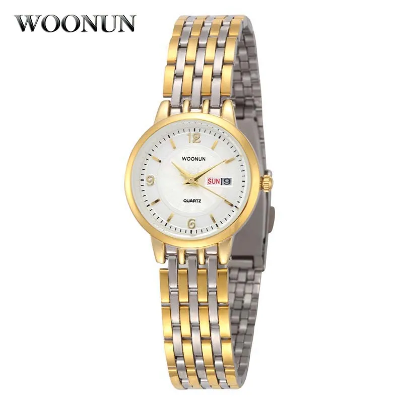 

WOONUN Luxury Women Watches Full Steel Date Day Quartz Watches For Women Luxury Gold Watch Women Ladies Watch Relogio Feminino