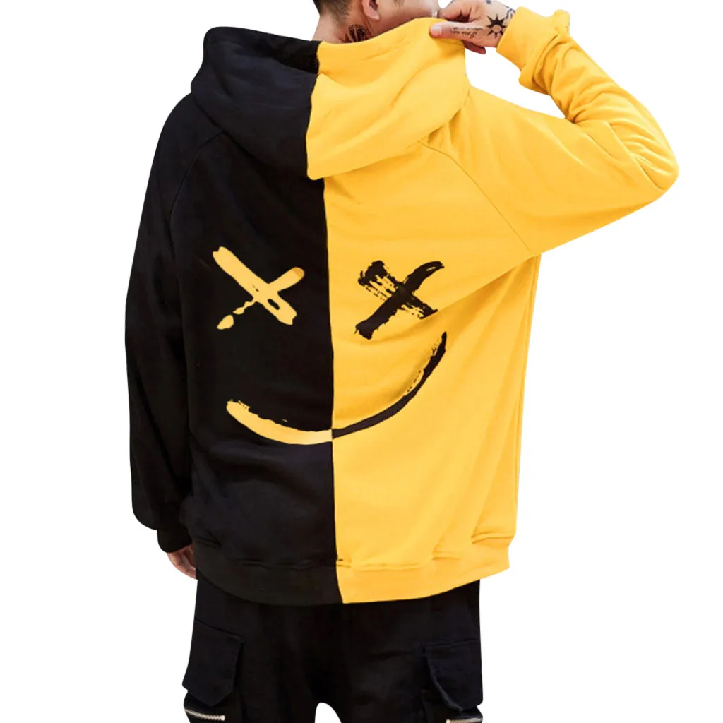 Fashion Design Unisex Teens Smiling Face Print Hoodie Sweatshirt Jacket