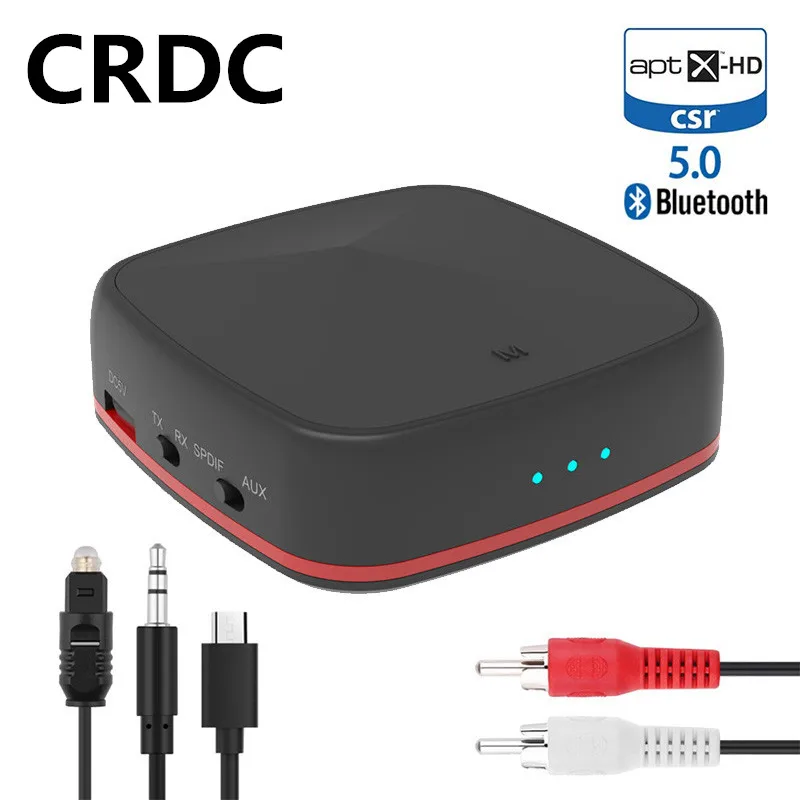 CRDC Bluetooth 5 0 передатчик приемник CSR8675 Aptx HD/LL музыка беспроводной аудио адаптер RCA/3