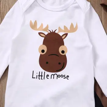 Citgeett Autumn  Baby Boy Clothing Sets Xmas Newborn Baby Boy Girls Clothes Long Sleeve Romper Jumpsuit Long Pants +hat Outfits 6