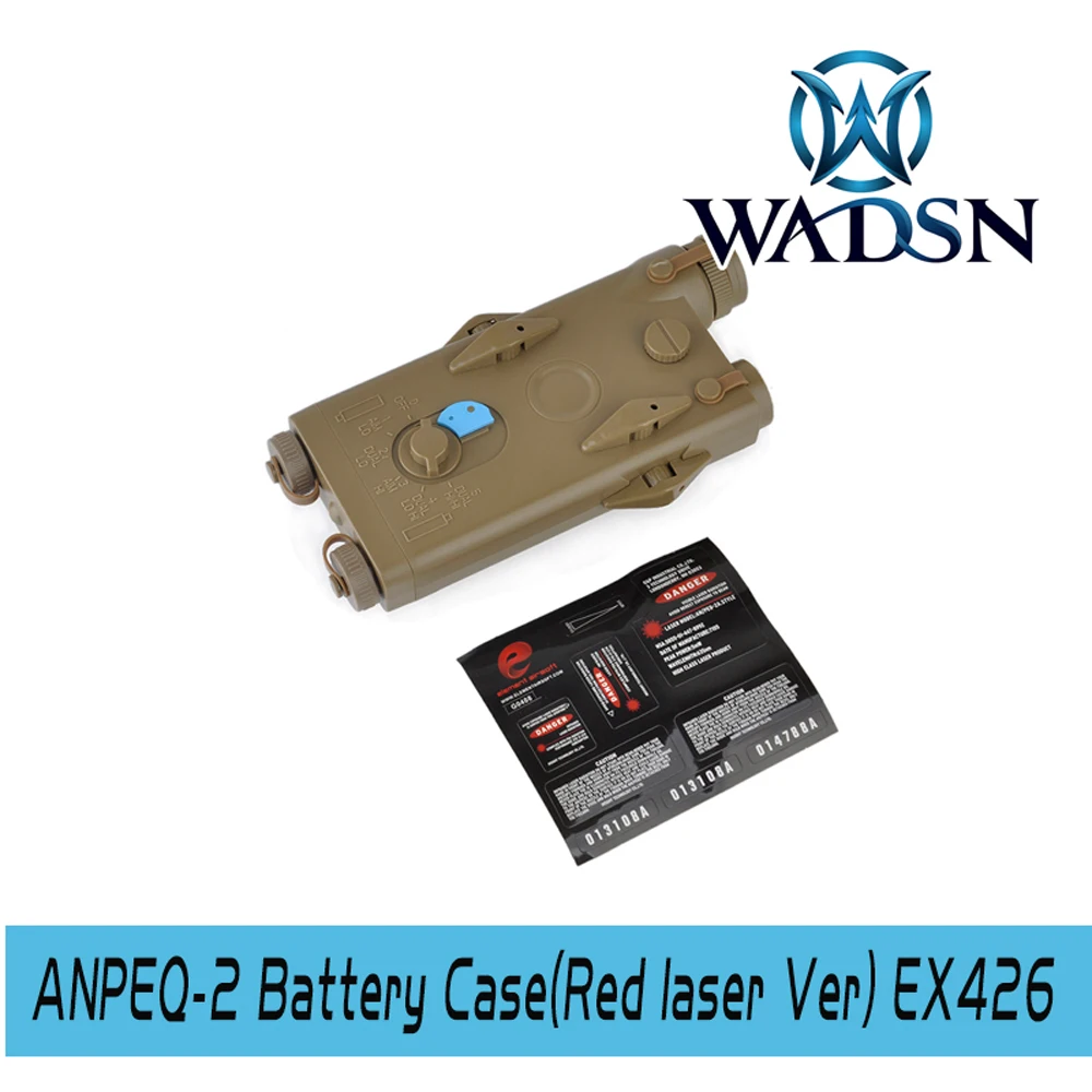 WADSN Тактический PEQ-2 батарея чехол Softair красный лазер Ver подходит 20 мм рельсы без функции L100mm* W65mm* H20mm страйкбол PEQ Box WEX426