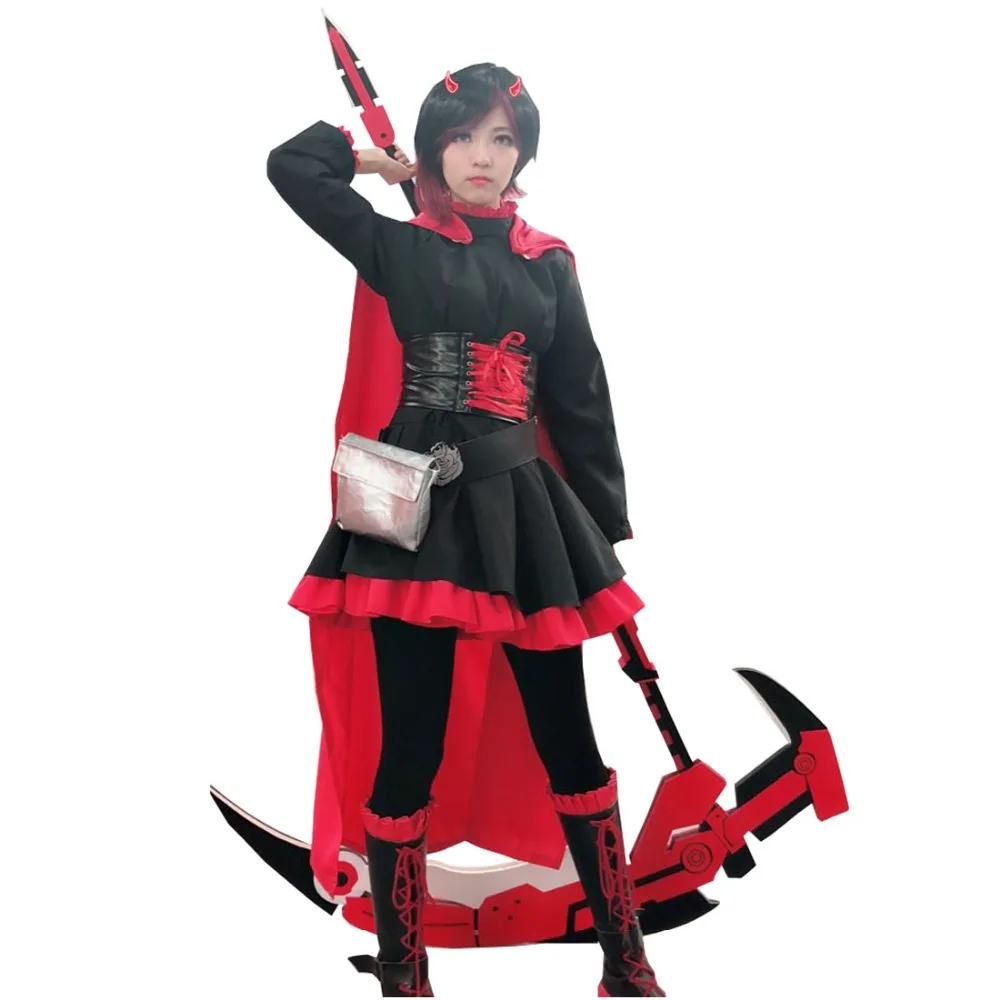 2018 RWBY сезон 4 Рубиновая роза Косплей Костюм Аниме женское платье плащ|Костюмы