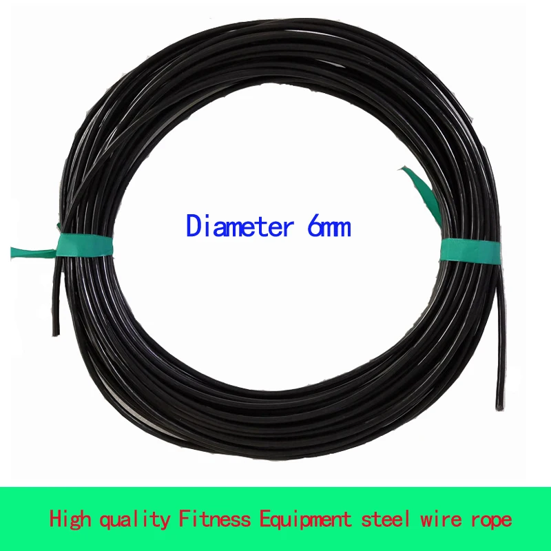 

High quality Diameter 6mm Steel Wire Rope Fitness Equipment Accessories Training General Cable Length customizable