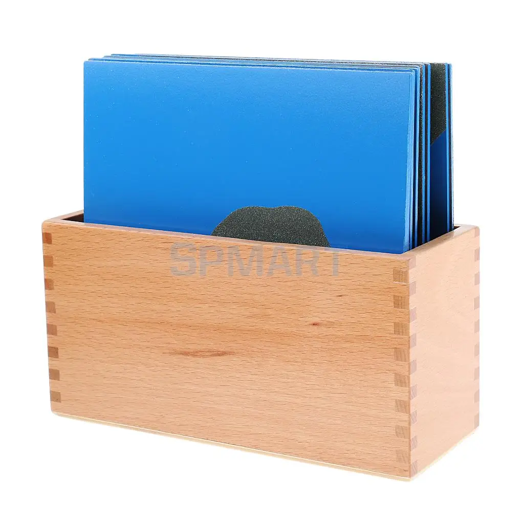 Montessori Sandpaper Geography Cards+Cabinet for Kids Preschool Learning Educational Toys