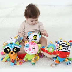 Детская Успокаивающая кукла игрушка-прорезыватель для зубов кольцо колокольчик Животное мультфильм Младенческая подвеска на коляску