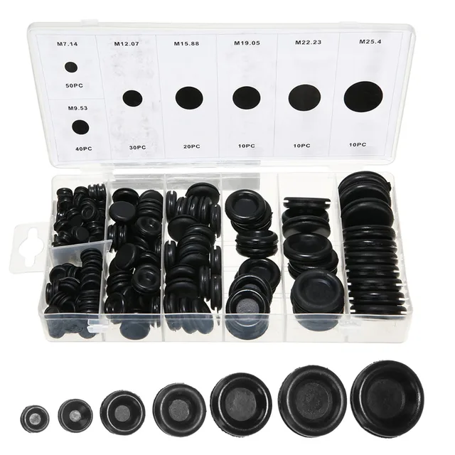170pcs Rubber Grommet Firewall Hole Plug Set Electrical Wire Gasket Assortment