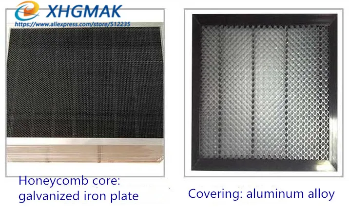 350x450mm 300x500mm 310x460mm 벌집 작업 침대 테이블 CO2 50W 60W 튜브 레이저 조각 절단기 Shenhui SH 350 550x350mm