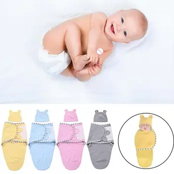 

2pcs/set Babies Sleeping Bags 0-3m Newborn Baby 100% Cotton Cap Swaddle Wrap Soft Sleeping Bags Swaddling Wrap Sleepsack