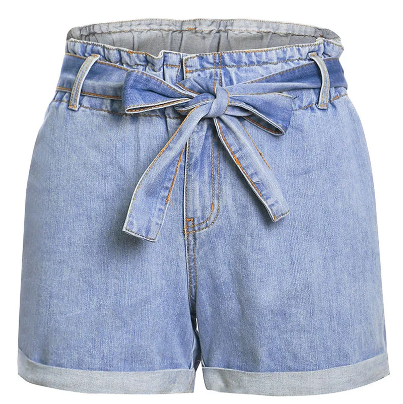 Light-Blue-Paper-Bag-Waist-Denim-Shorts-LC786104-4-3