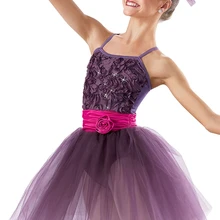 Гимнастический купальник конец одного женский балет для взрослых детская Одежда для танцев Одежда для выступлений костюмы платье пачка