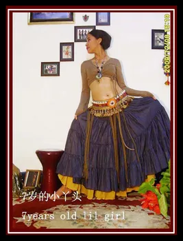 

cotton 4tiered 18yards Ats Gypsy tribal belly dance skirt EH10