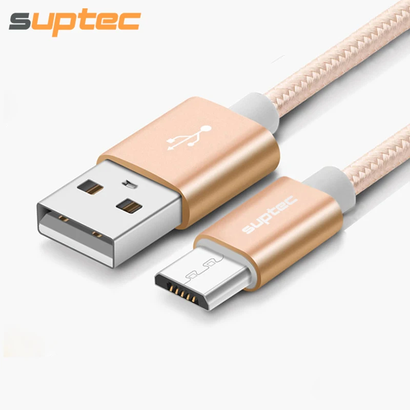 Кабель Micro USB SUPTEC для быстрой зарядки и синхронизации данных для samsung Galaxy S7 S6 S5 S4 huawei Xiaomi sony, нейлоновый зарядный кабель для телефона