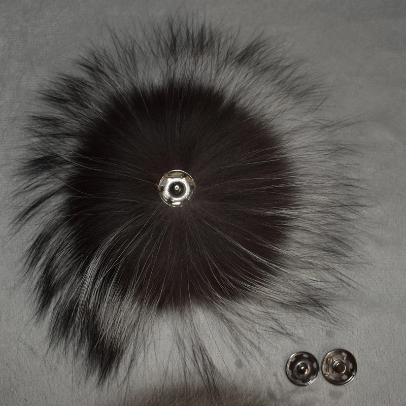 Big Genuine Real Silver Fox Fur Pompom Fur Pom Poms Hair Accessories Fur Pompon Ball For