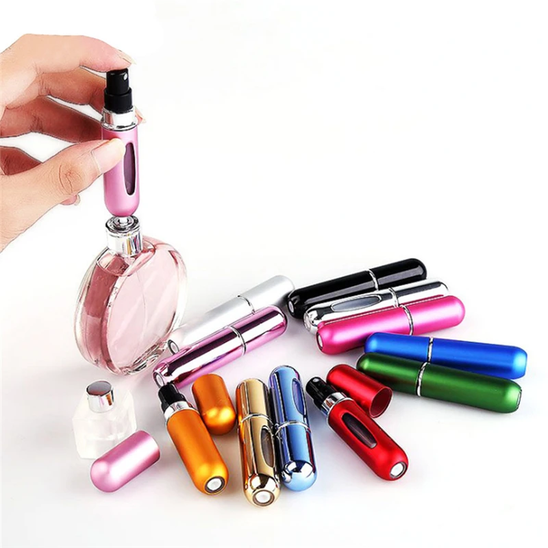 

Portable 5ml Mini Refillable Empty Atomizer Perfume Bottle Scent Pump Spray Case Travel Parfum Cosmetic Containers Airless Pump