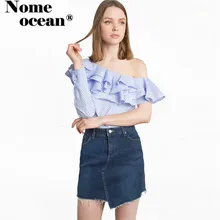 Асимметричная Лоскутная Низкая Высокая развертка джинсовые юбки летние рваные мини-юбки с бахромой джинсовая мини-юбка синий M17060503