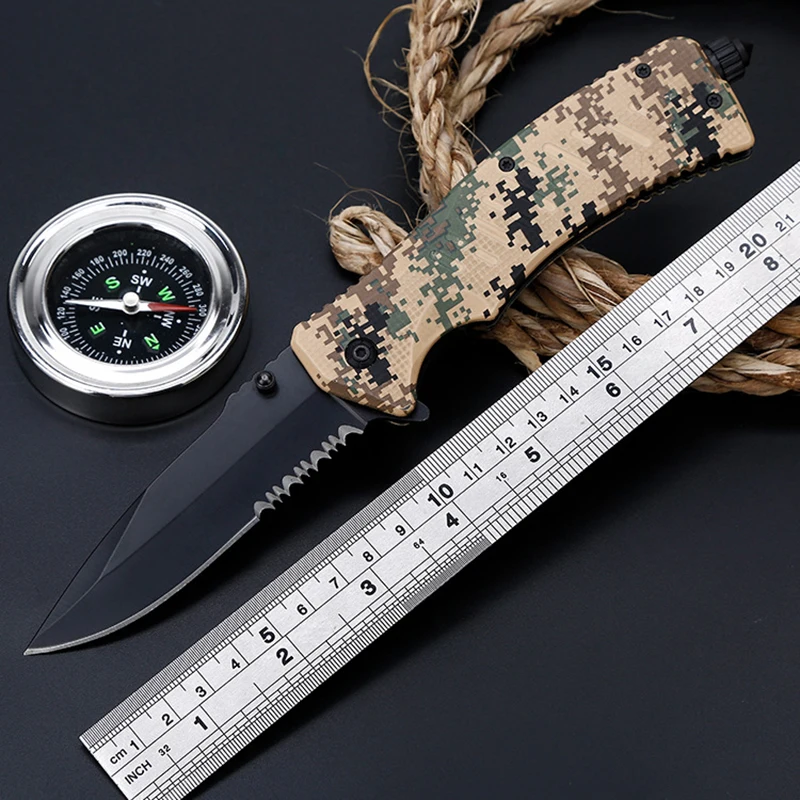 

Folding Knife High Hardness Camouflage Outdoor Survival Multi-function Knife Hunting knife Pocket Knife