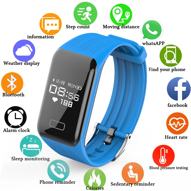 

Smart Watch Men Women Pedometer Sport Smart wristband Heart Rate Blood Pressure Monitor Fitness Tracker Smart Bracelet Band
