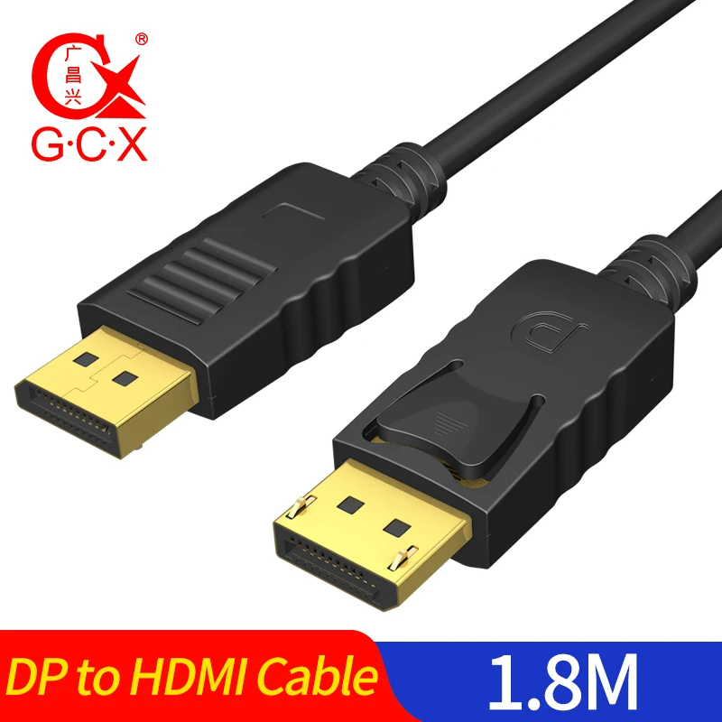 

GCX DP to HDMI Cable Adapter 1080P Male to Male Display Port to HDMI Cord For Projector Monitor Laptop DisplayPort HDMI Cable
