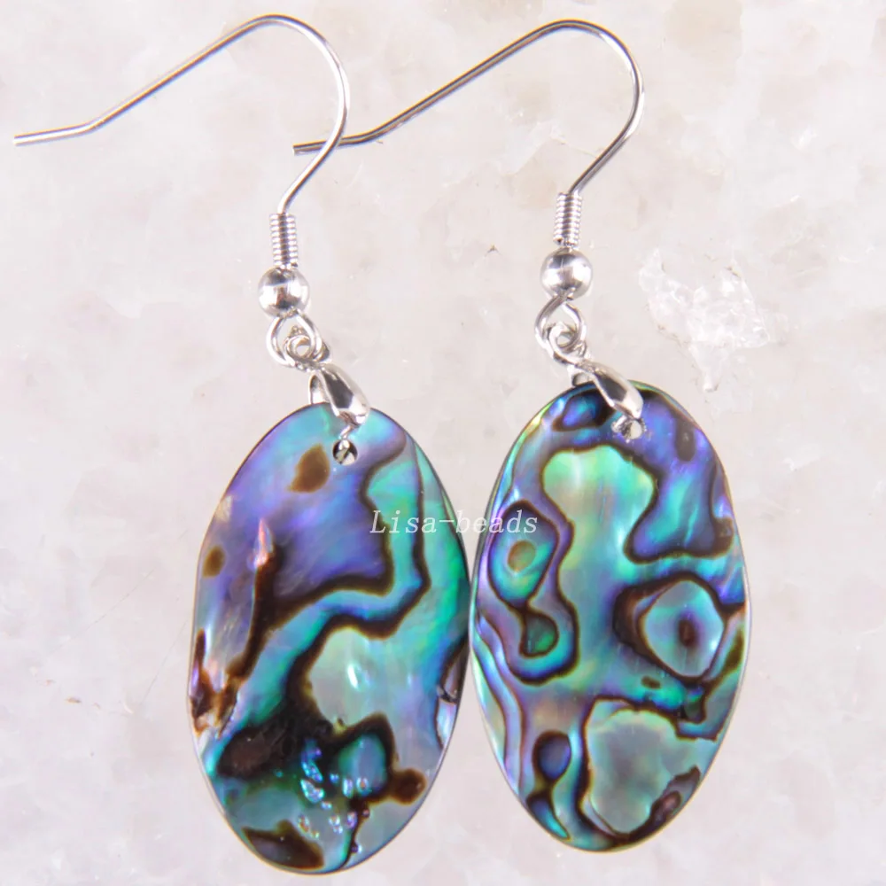 

Free Shipping New without tags Fashion Jewelry Natural Blue New Zealand Abalone Shell Dangle Earrings 1Pair RU268