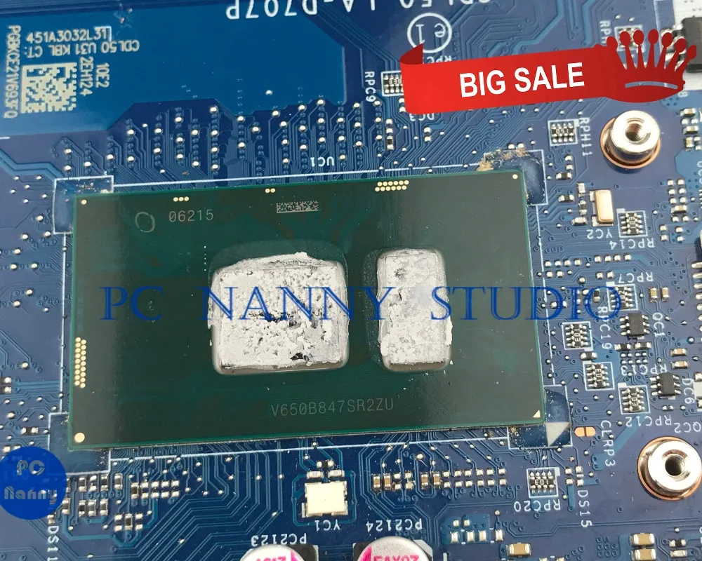 amazing  PCNANNY 903793-601 903793-001 BDL50 LA-D707P for HP 15-AY laptop motherboard Intel Core i5-7200U te