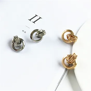 

Fresh female knot geometrical irregular earrings earrings pure metal exaggerated personality contracted fashion earrings