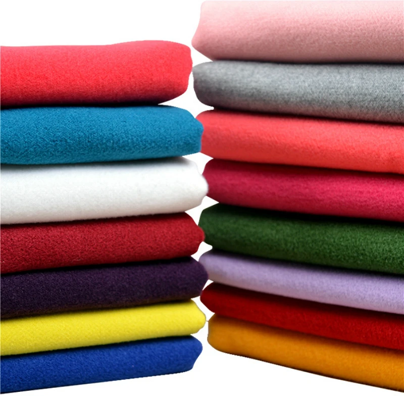 

50x150cm Thickened double cashmere woolen winter sanding solid Artificial wool fabric clothing DIY coat fabric bag mail 500g
