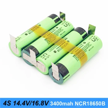 

Battery 18650 3400mAh for 14.4v 16.8v screwdriver battery weld soldering strip 4S 4S2P 16.8v battery pack (customize) nov5