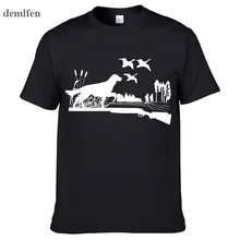 Мужская футболка с коротким рукавом, новая футболка для охотников на собак, уток, ружей, охотников, Забавные футболки для мужчин, хипстерские повседневные крутые топы с круглым вырезом