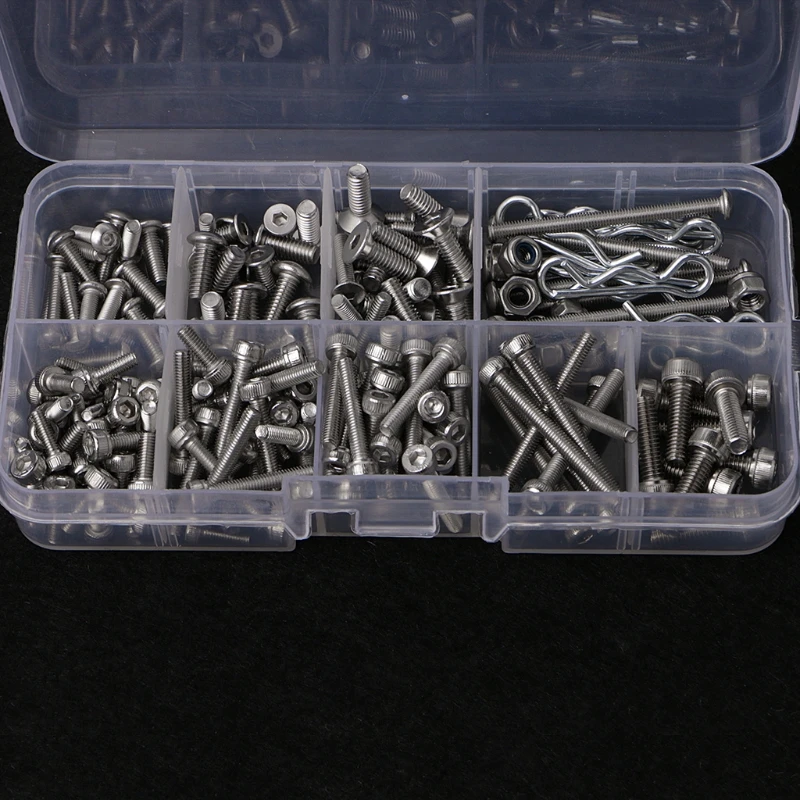 

205Pcs RC Screws Stainless Steel Screw Kit Hexagon Socket For Slash 4x4 Short Truck Car Fastener Hardware