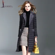 Зимний Топ Модный женский пуховик модный чистый цвет средней длины женская верхняя одежда однобортный высокого класса Ll749