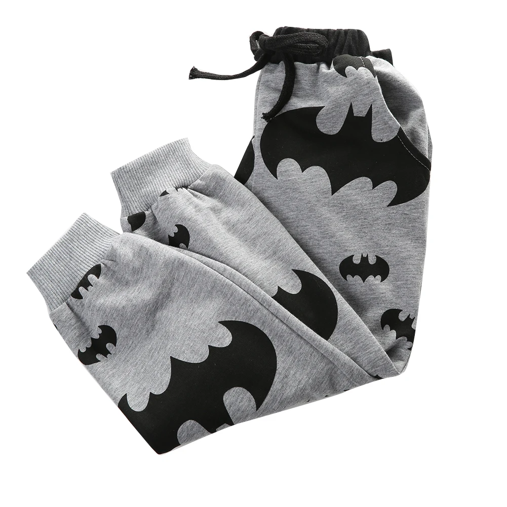 Горячее предложение одежда для маленьких мальчиков и девочек одежда для малышей осенне-весенний повседневный спортивный костюм с длинными штанами с рисунком Бэтмена 2-7 лет