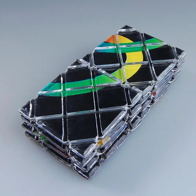 LingAo Mini 8 панелей 3 кольца черная волшебная Складная головоломка кубик