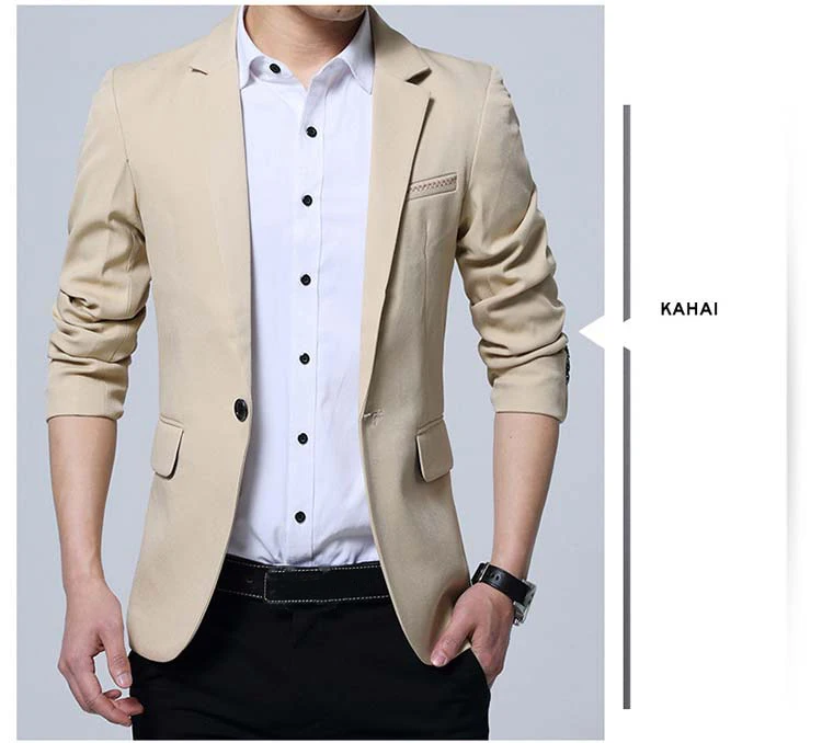Men's Casual Slim Fit Solid Suit Blazer Jacket for Weddings and Formal Events - Black Hombre Suit Blazer for Men's Wedding Dress image 4