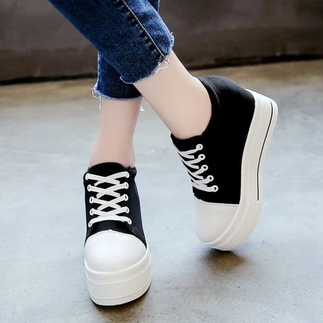 high heel canvas shoes