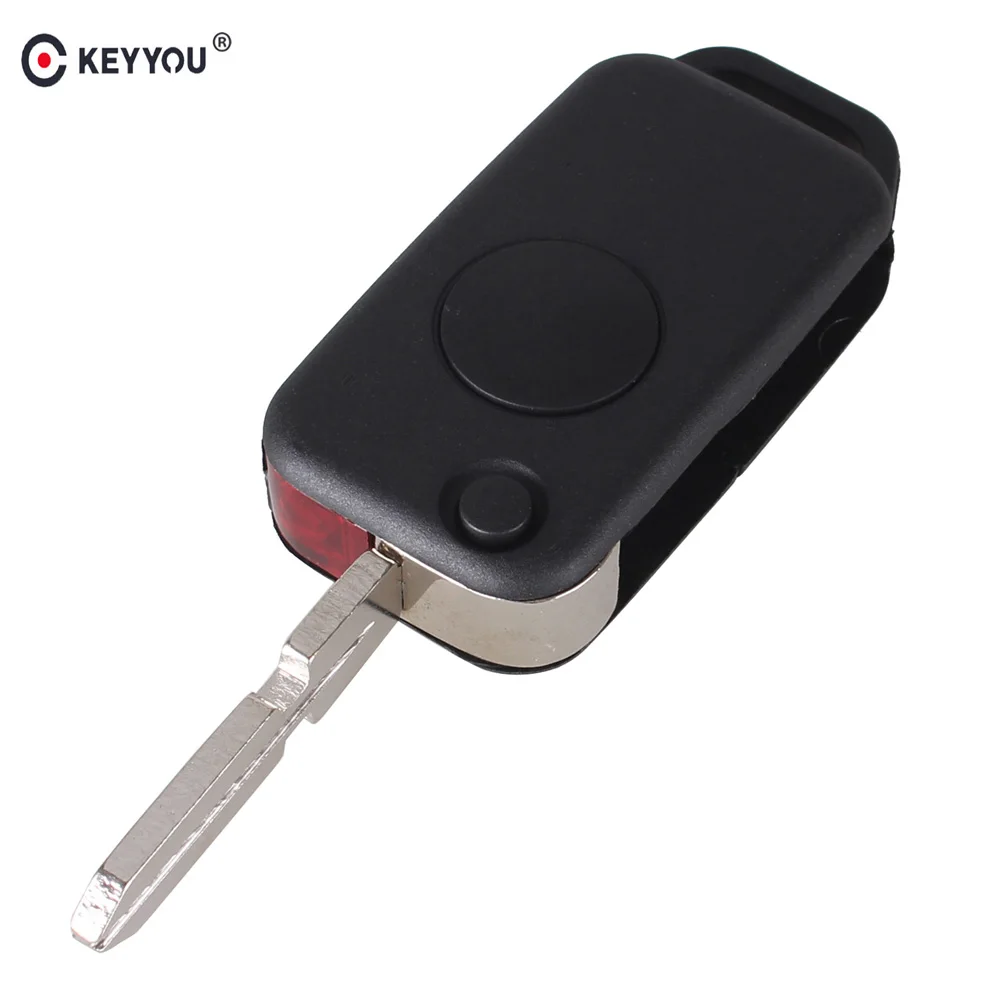 

KEYYOU 1 Button Remote Key Case Flip Folding Key Shell For Mercedes Benz C E S ML SL ML55 AMG S500 SL500 W168 W124 W202 Key