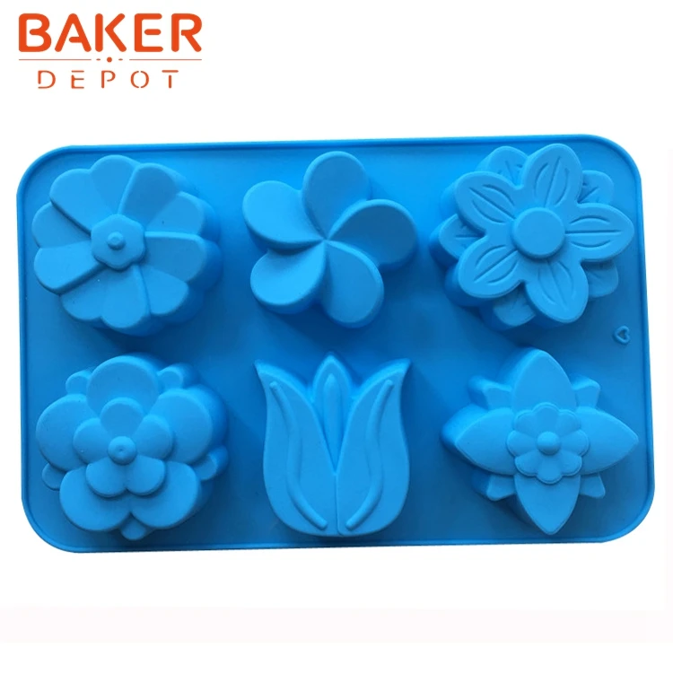 BAKER DEPOT силиконовые формы для мыло ручной работы DIY формы для выпечки инструменты торт формы желе пудинг формы тюльпаны разных цветов CDSM-690