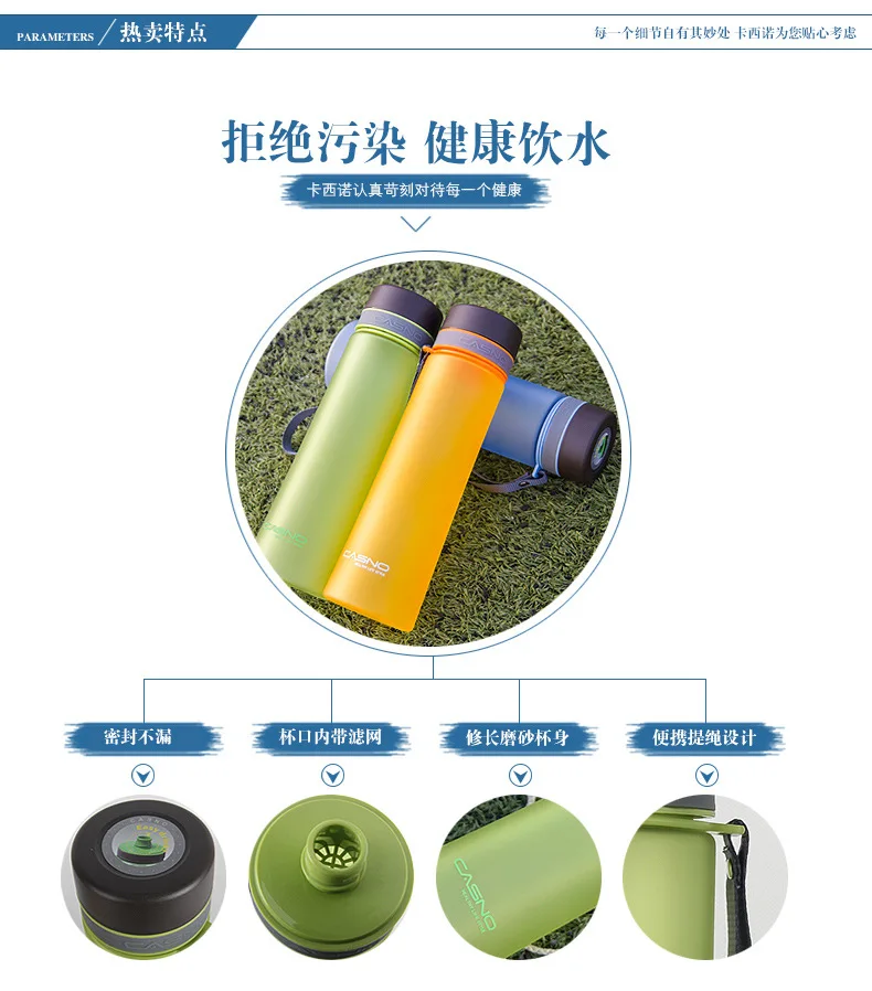 Большой fuguang бренд емкость 1000 мл Высокое качество Портативный студент горячей воды в пластиковые бутылки зеленый красный синий