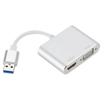 

Type-C to HDMI/VGA Audio Video Cable Converter for Laptop Computer 2 In 1 USB 3.0 USB2.0 to HDMI Adapter 4K HD 1080P
