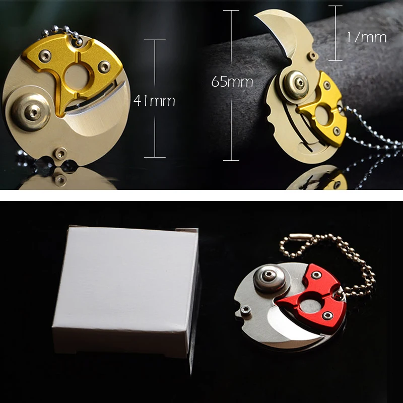 Portable EDC Coin Pocket Foldable Knife Outdoor Camp Hunting Knife Self defense Mini Blade Keychain Survival Multitool Tools