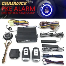 12v Universal PKE Car Alarm System with Engine Start Stop Push Button & Engine Start passive Keyless Entry system CHADWICK 8003 remote engine start stop passive keyless entry car alarm kit 433 92mhz push button start stop and touch password entry