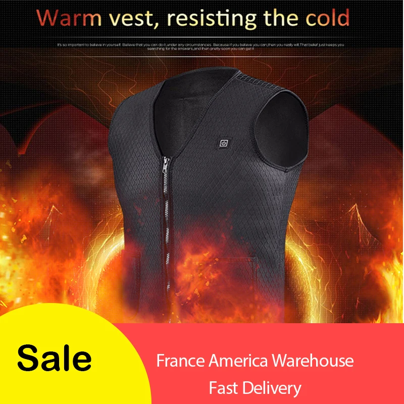 

Men Women Outdoor USB Infrared Heating Vest Jacket Electric Thermal Heated Warm Cloth Feather Waistcoat For Fishing Hiking