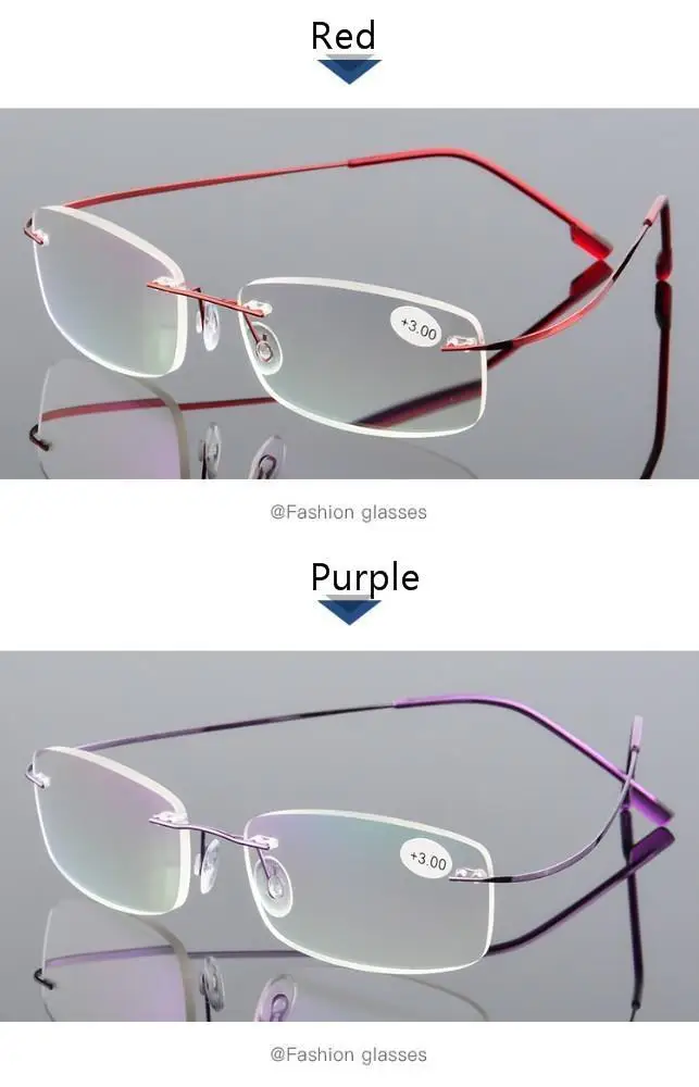 Brightzone складные сверхлегкие дальние очки для чтения для женщин, металлические очки для пожилых людей, бескаркасные брендовые дизайнерские Классический прозрачный