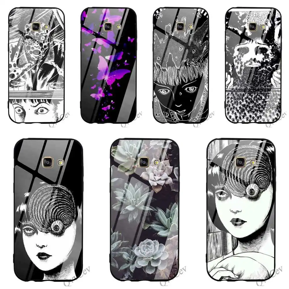 

Pattern Junji Ito Tees Horror Tempered Glass Phone Case for Galaxy S8 Plus Cover S7 Edge Note 9 8 Samsung S9 S10 Covers Back